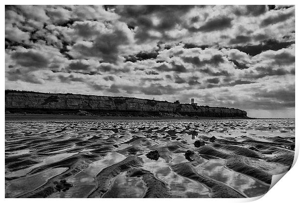 Hunstanton Cliffs in Black and White Print by Mark Bunning