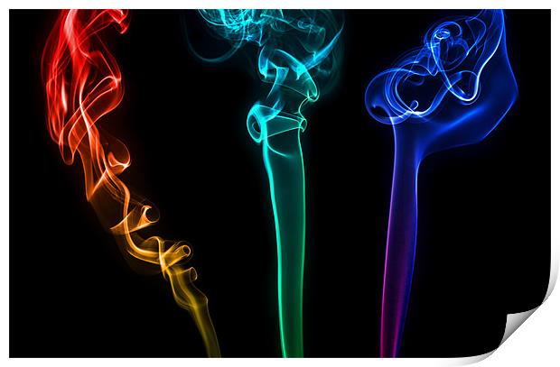 Coloured smoke Print by Sam Burton