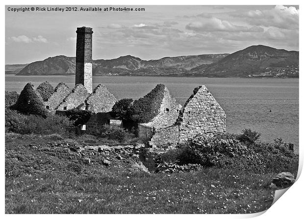 Old Quarry works Penmon Print by Rick Lindley
