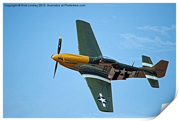 P51 mustang Print by Rick Lindley