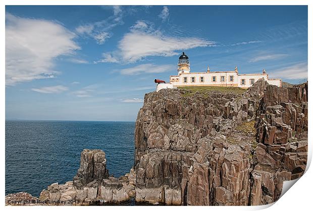 Neist point lighthouse Print by Rick Lindley