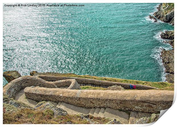  Steps to South Stack Lighthouse Print by Rick Lindley