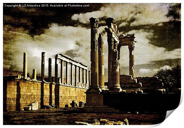 Drama at the Acropolis Print by LIZ Alderdice