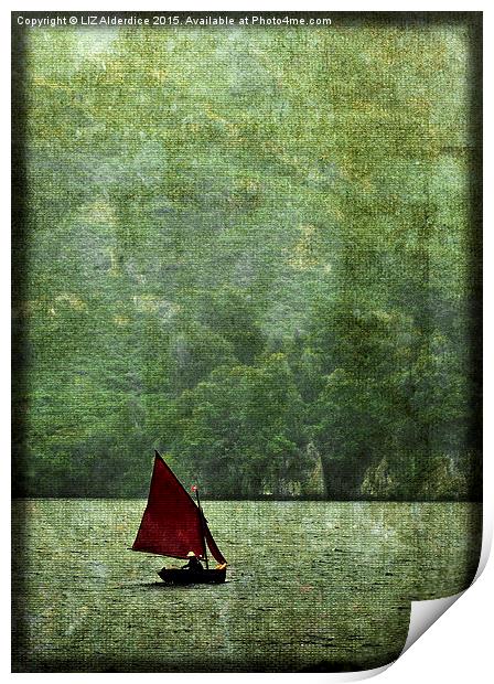  Sailing on Ullswater Print by LIZ Alderdice