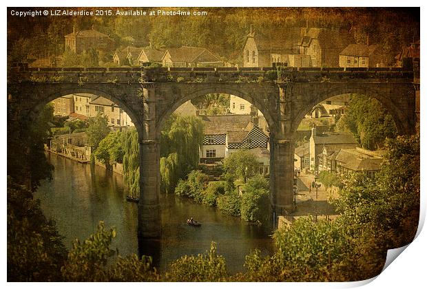  The Bridge at Knaresborough Print by LIZ Alderdice