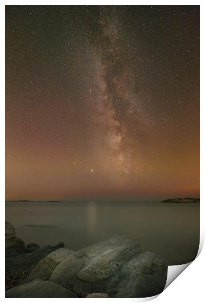 Jupiter and the Milky Way over Trearddur Bay Print by Natures' Canvas: Wall Art  & Prints by Andy Astbury