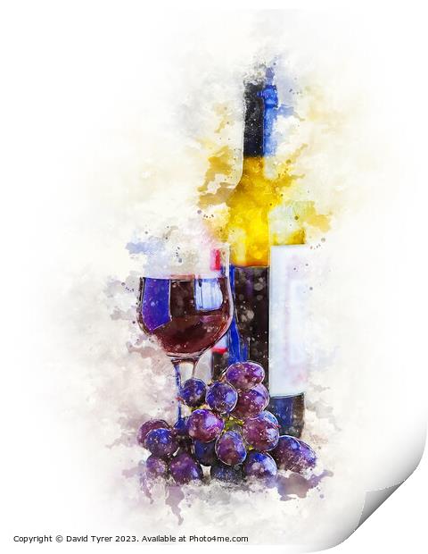 For Wine Lovers Print by David Tyrer