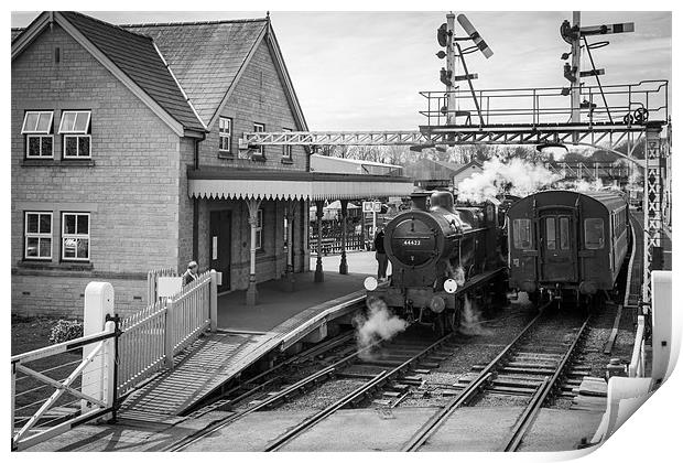 Steam Train at Station, Wansford, Cambridgeshire, Print by David Tyrer