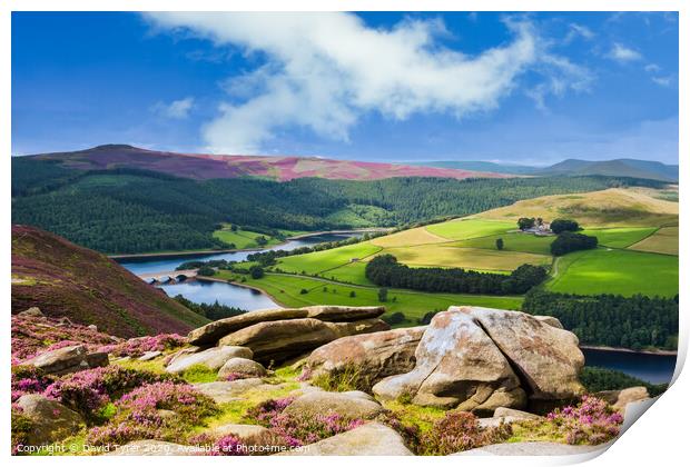 Ladybower Reservoir - Peak District Print by David Tyrer