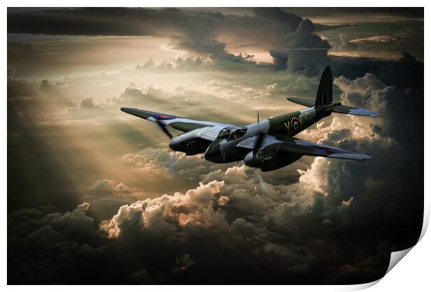 Sunset Salute: Mosquito's Skyward Homage Print by David Tyrer