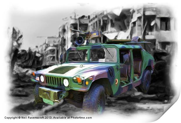 Humvee Print by Neil Ravenscroft