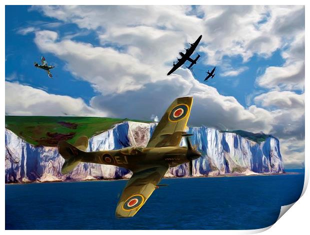 Battle of Britain (paint effect) Print by Neil Ravenscroft