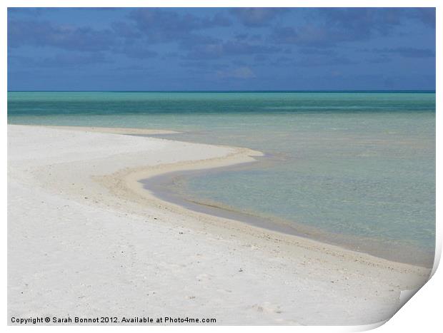 Maldives Beach and Turquoise Sea Print by Sarah Bonnot