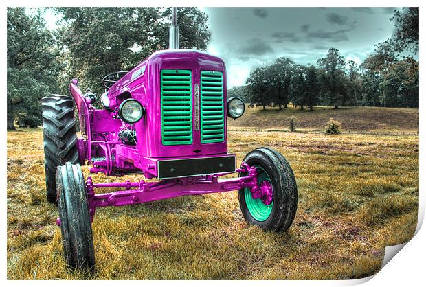 Little Pink Vintage Tractor Print by Gavin Wilson