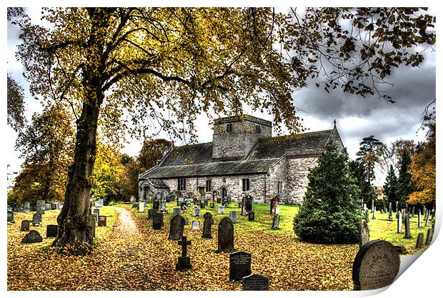 Autumn Church, St Michaels Barton Print by Gavin Wilson