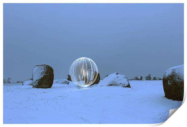 light and rocks Print by Gavin Wilson