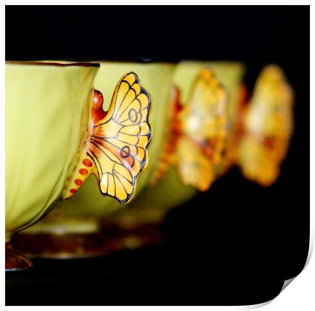 Vintage Art Deco Teacups Print by Gavin Wilson