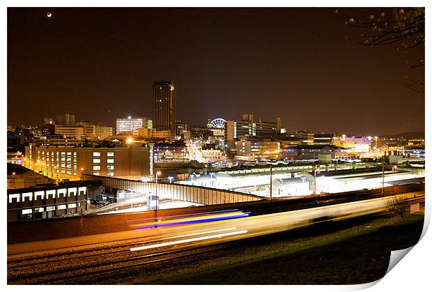 Sheffield at Night Print by David Yeaman