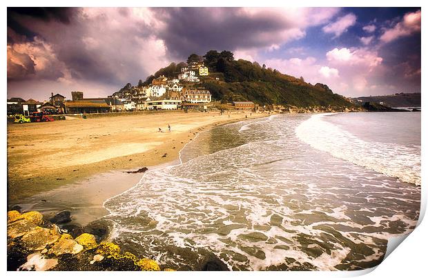 Looe Beach Print by David Yeaman