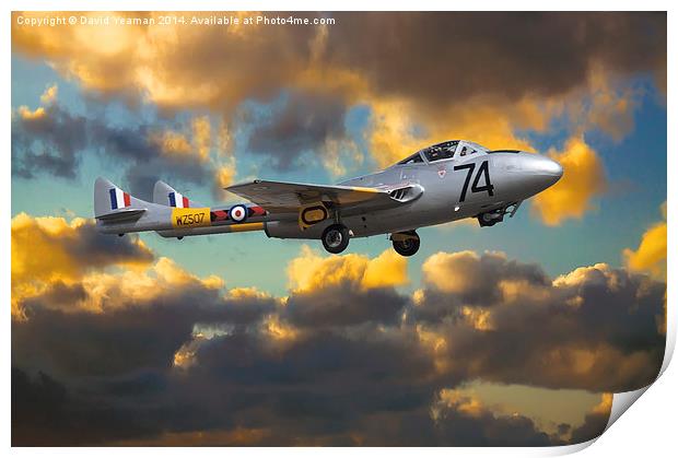 de Havilland Vampire T11 Print by David Yeaman