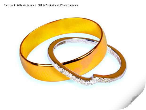Linked Wedding Rings Print by David Yeaman
