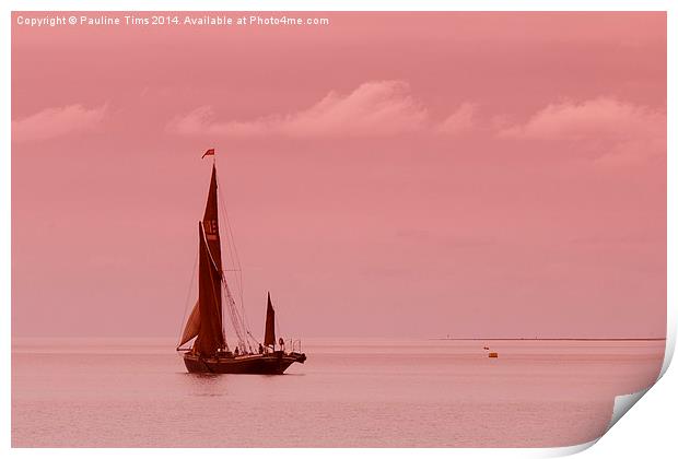  Red Sails, Bradwell On Sea, Essex, UK Print by Pauline Tims