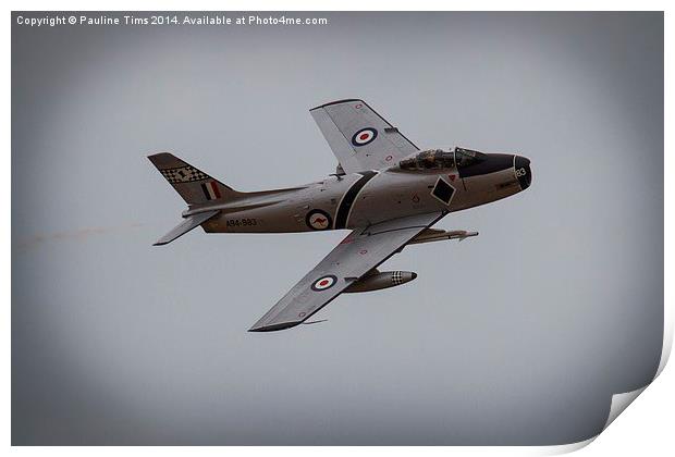  RAAF SABRE A94 983 at POINT COOK Print by Pauline Tims