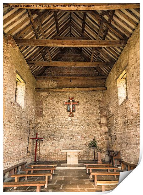  Saint Peter on the Wall Chapel Bradwell on Sea Es Print by Pauline Tims