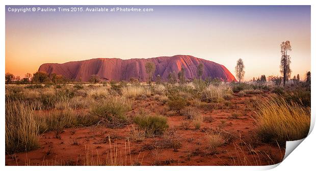 Sunrise at Uluru Print by Pauline Tims