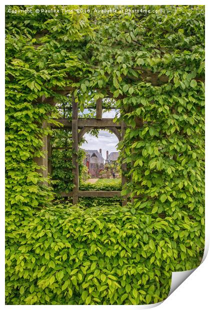 Arundel Castle , through the garden window Print by Pauline Tims