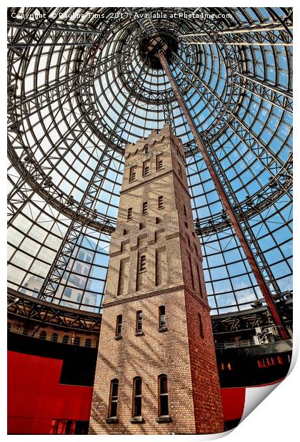 Coop's Shot Tower at Melbourne Central Print by Pauline Tims