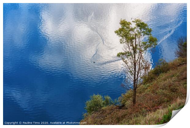 The Blue Lake, Mount Gambier Print by Pauline Tims