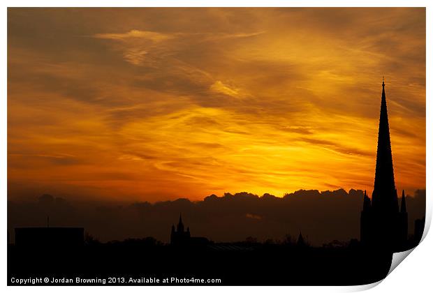 Norwich silk sky Print by Jordan Browning Photo