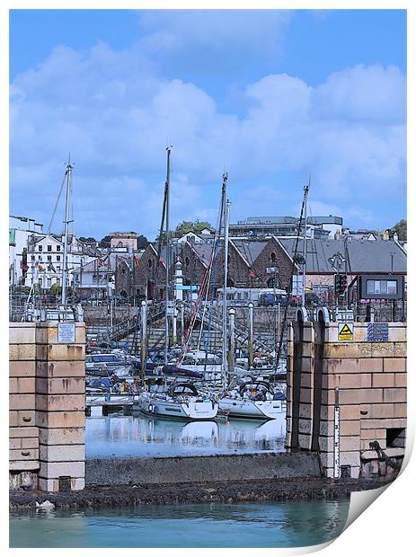 Through the Harbour Wall Print by Julie Ormiston