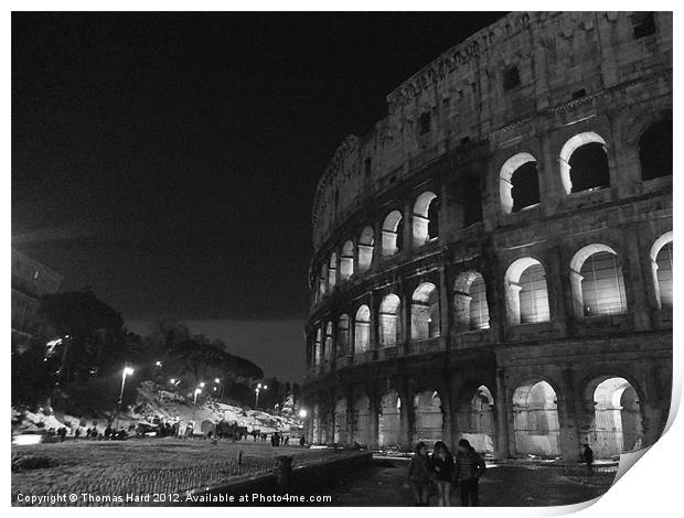 Colosseum at night Print by Tom Hard