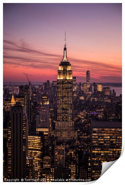 New York City Sunset Print by Tom Hard