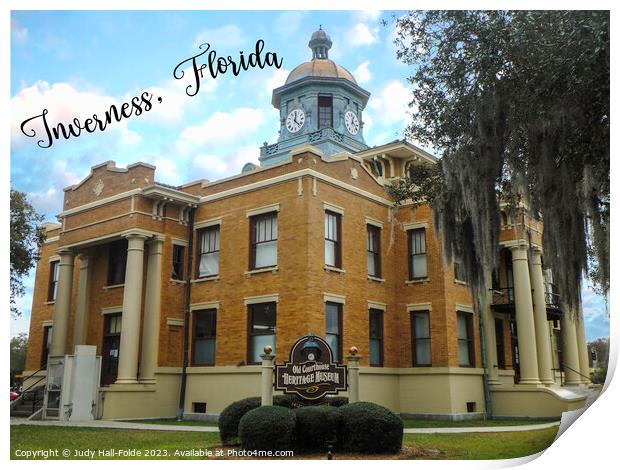 Old Courthouse in Inverness Print by Judy Hall-Folde