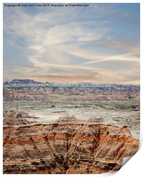  Beautiful Badlands Print by Judy Hall-Folde