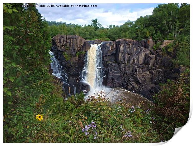 High Falls Surrounded by Nature Print by Judy Hall-Folde