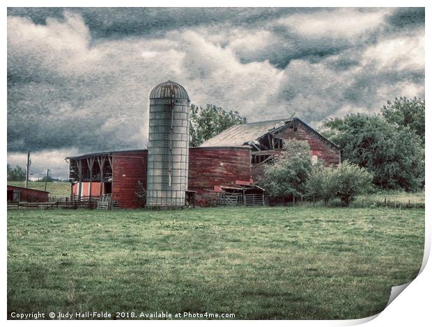 Weathered Worn and Standing Strong Print by Judy Hall-Folde