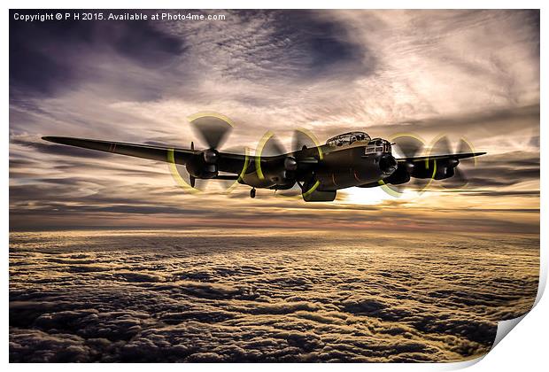  Dambuster Lancaster Print by P H