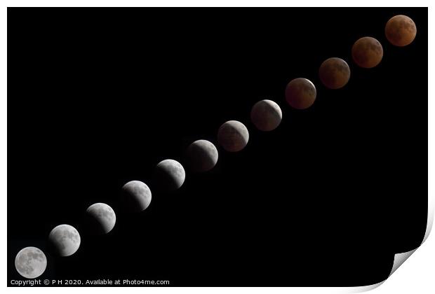 Lunar Eclipse Sequence Print by P H