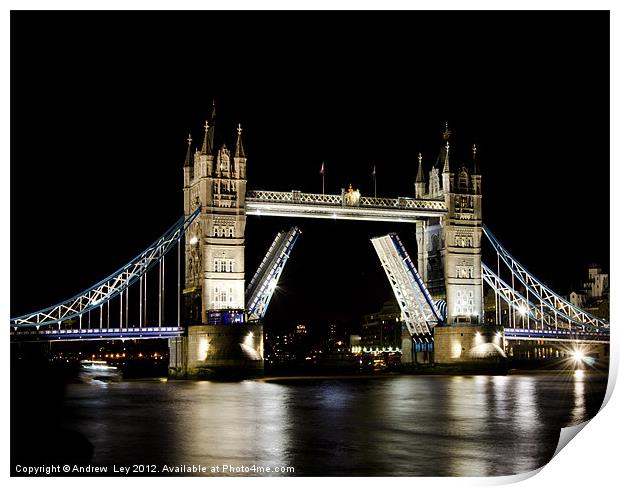 Tower Bridge Open Print by Andrew Ley