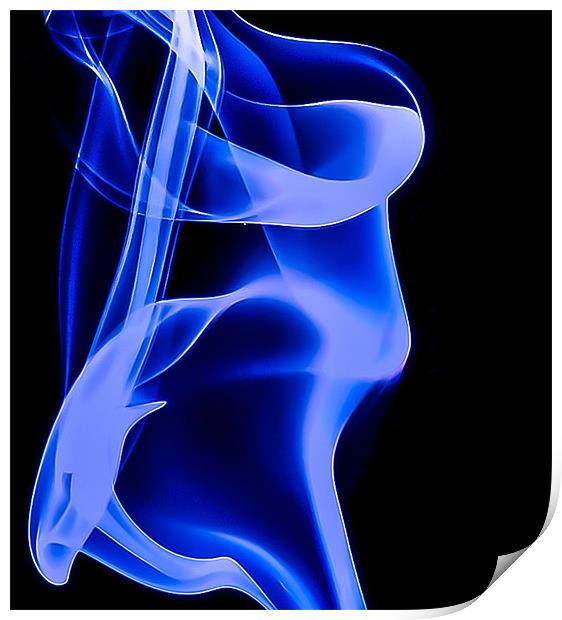 Blue smoke Macro Art Print by Andrew Ley