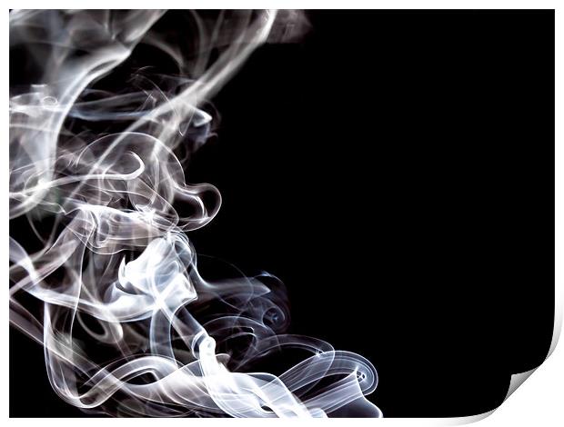 White Smoke Swirls Print by Andrew Ley