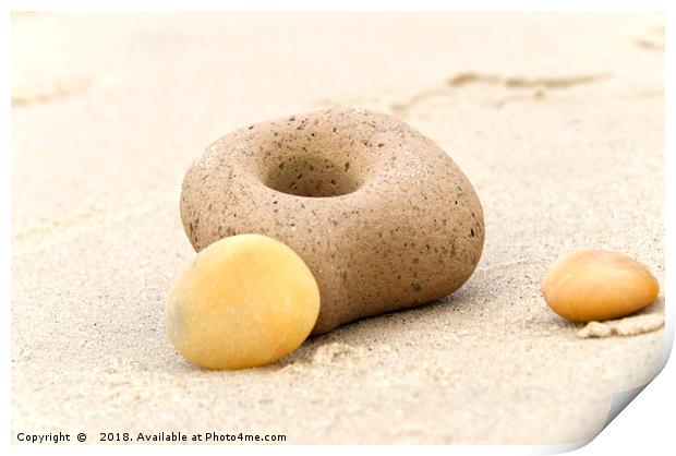 Sandy Pebbles on the seashore Print by Andrew Ley