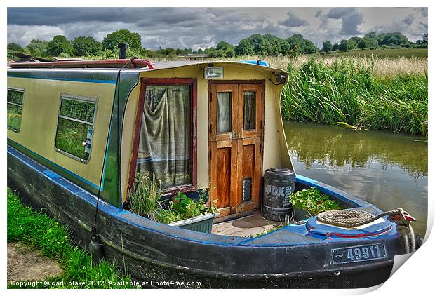 canal boat Print by carl blake