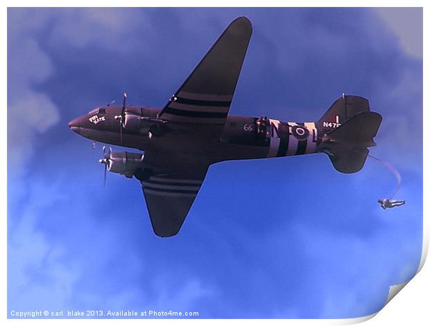 dakota c-47 Print by carl blake
