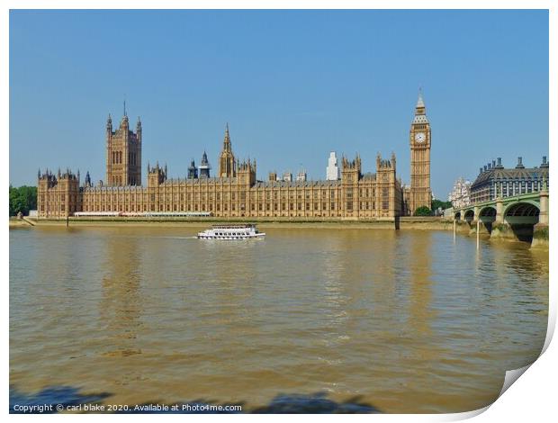 Palace of Westminster Print by carl blake