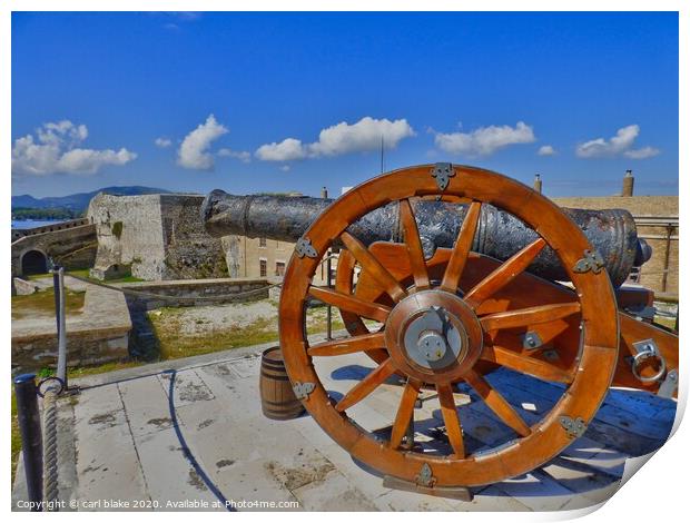 corfu fort Print by carl blake